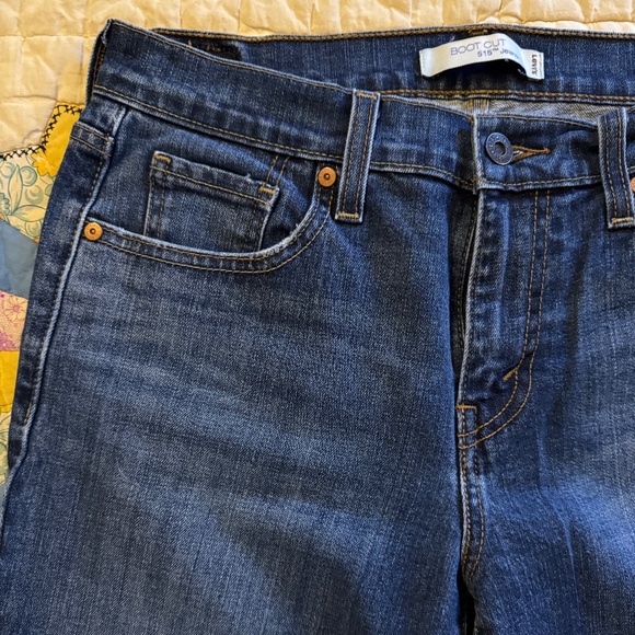 Women's Levis 515 Boot Cut Jeans Blue Mid Rise Dark Wash Cotton Blend Size 6 - Picture 8 of 14